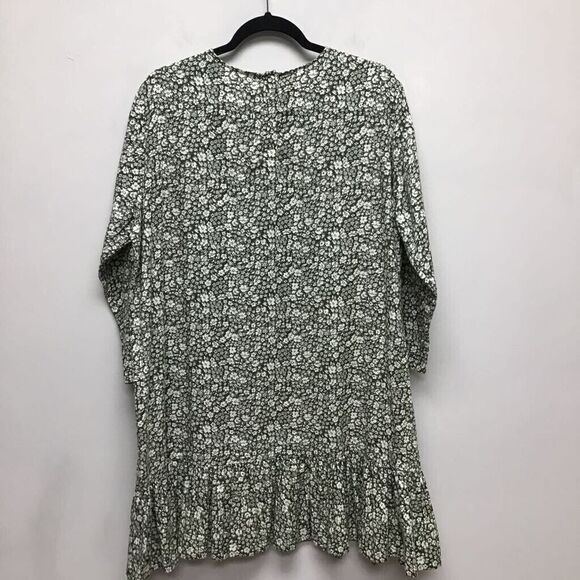 The Great Womens Shift Dress Green Floral Oversize Long Sleeve Cottagecore 1 S - Picture 4 of 8